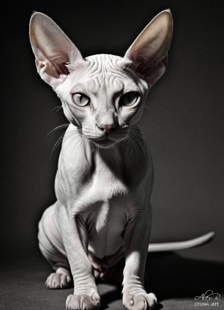 Cat sphynx professional photography art style by Alex Reznik