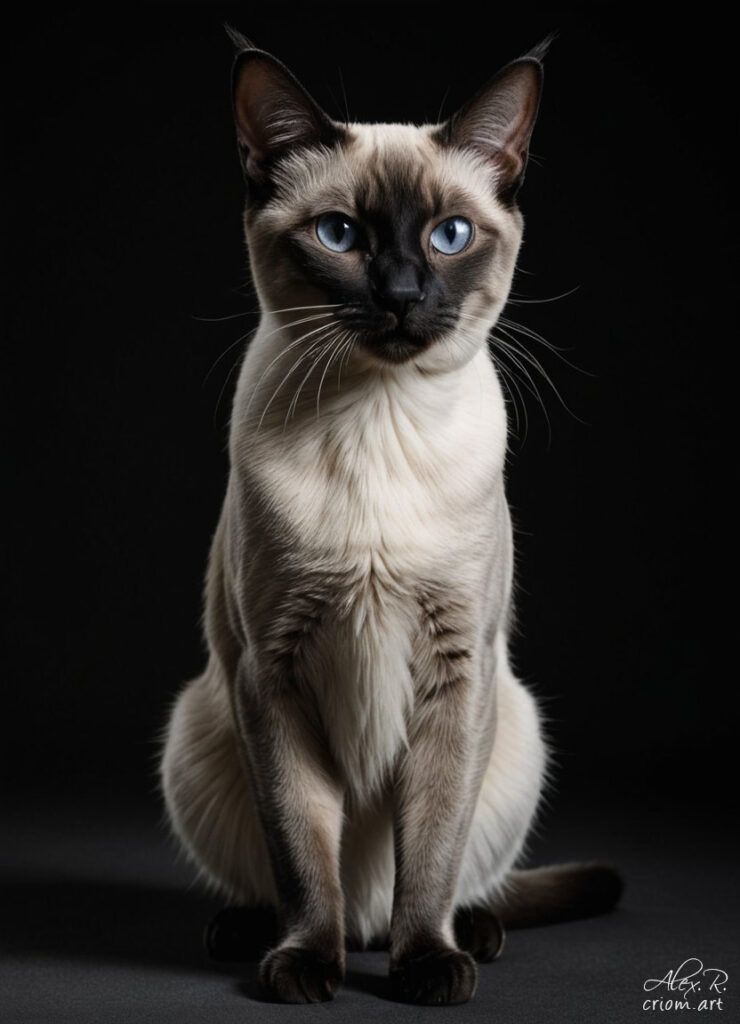 Siamese cat professional photography art style by Alex Reznik