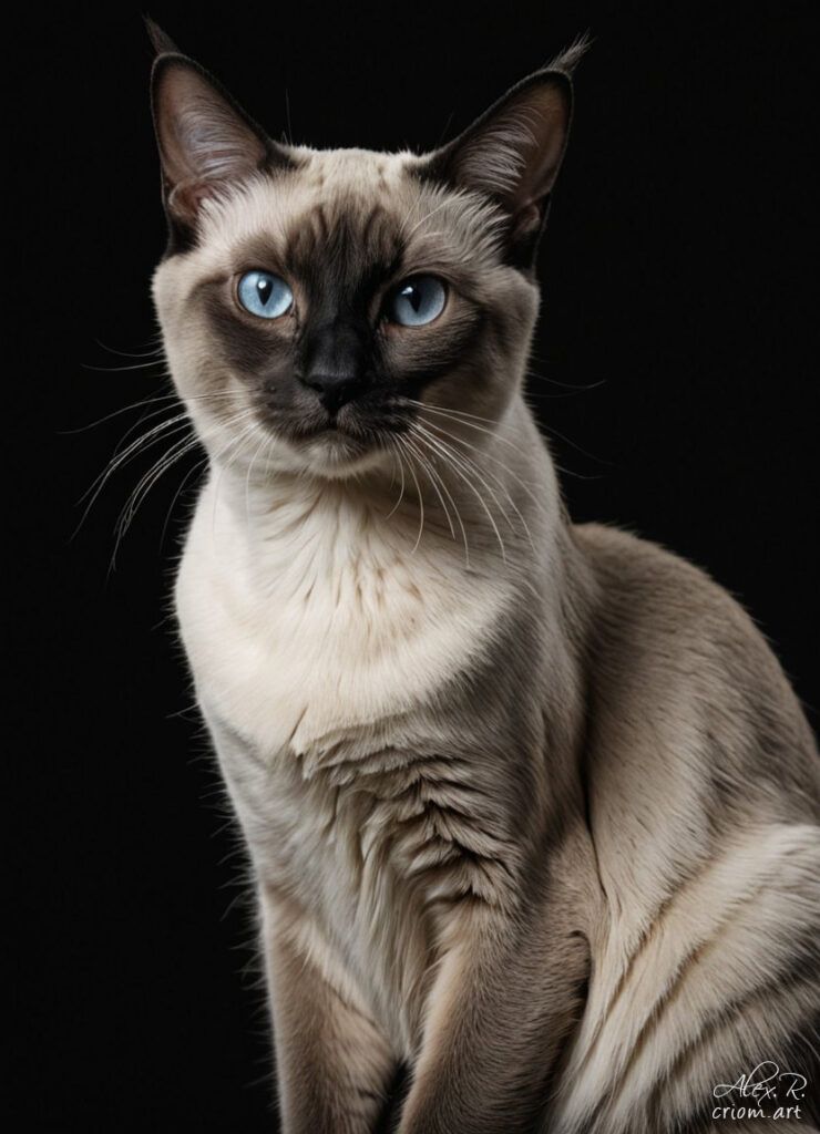 Siamese cat professional photography art style by Alex Reznik