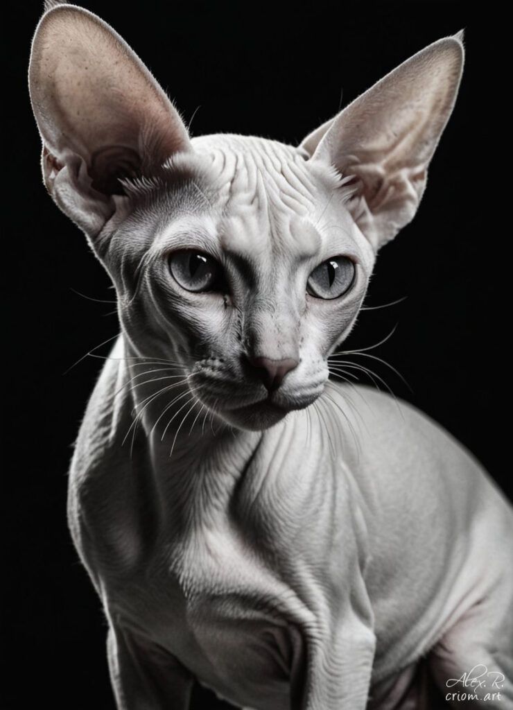 Cat sphynx professional photography art style by Alex Reznik