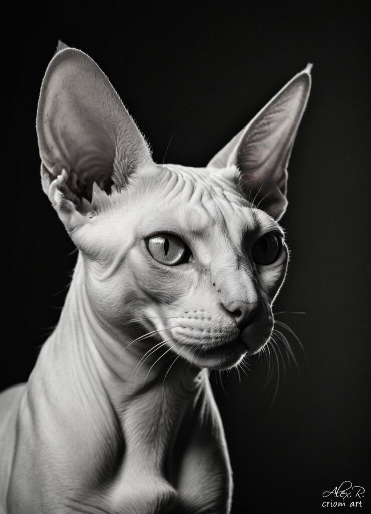 Cat sphynx professional photography art style by Alex Reznik