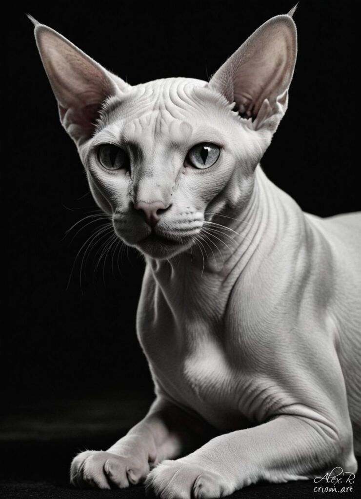 Cat sphynx professional photography art style by Alex Reznik