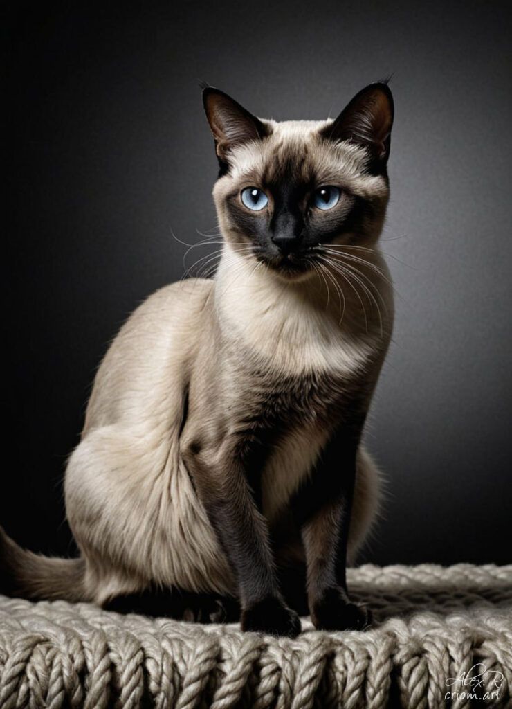 Siamese cat professional photography art style by Alex Reznik