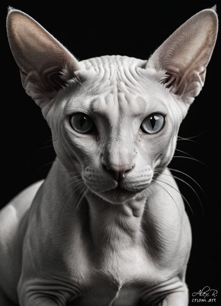 Cat sphynx professional photography art style by Alex Reznik